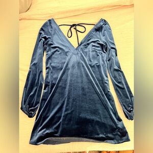 Free People Navy Long Sleeve Dress